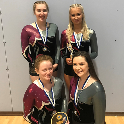January Success: Silver Medal L-R Back row Lucy Mansbridge, Lucy Miller. L-R Front Lucy Hull, Sophie Greenhough