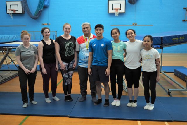 Richard Taunton Trampolinists with the Philippine’s National Team in the RTSFC sports hall