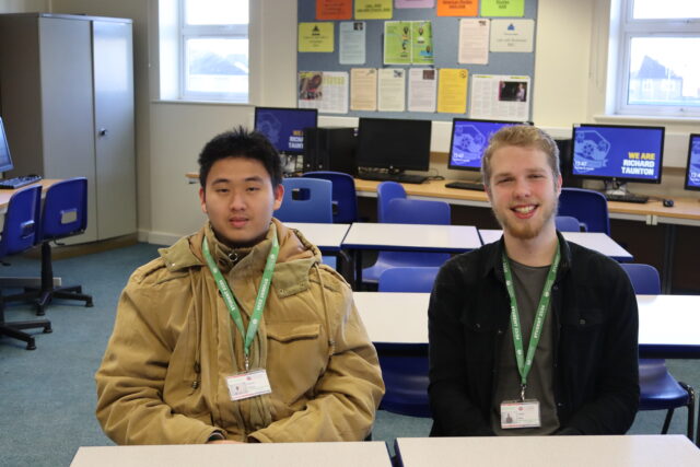 Pictured: A Level Students, Antonio Chung (left) and Jamie Field (right)